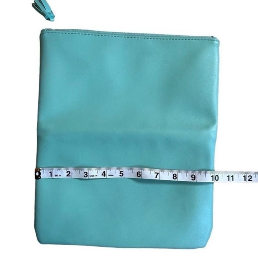 Rachel Pally Teal Pink Tropical Floral Leaf Pattern Reversible Fold Over Clutch - Picture 7 of 8
